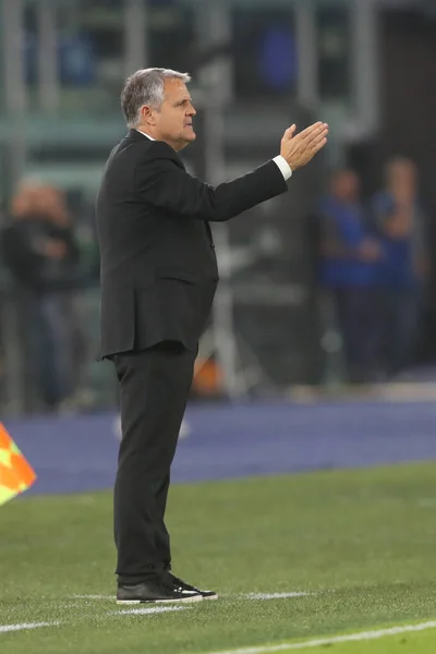 Ρώμη Ιταλία 2022 Προπονητής Του Άλμπερτ Καπέλα Στο Midtjylland Κατά — Φωτογραφία Αρχείου