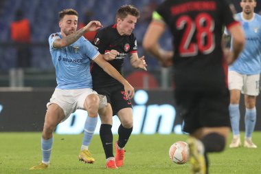 Roma, İtalya 27.10.10.2022: Gila of Lazio, Dreyer Uefa Avrupa Ligi 2022-2023, Grup F - SS maç 5, SS Lazio FC Midtjylland arasındaki maç İtalya 'nın başkenti Roma' daki Olympic Stadyumu 'nda..