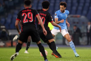 Roma, İtalya 27.10.2022: Uefa Avrupa Ligi 2022-2023, F Grubu - SS maçı 5. gün, SS Lazio ile FC Midtjylland arasındaki futbol maçı İtalya 'nın başkenti Roma' daki Olimpiyat Stadyumu 'nda oynandı..