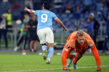 Roma, İtalya 27.10.2022: Uefa Avrupa Ligi 2022-2023, F Grubu - SS maçı 5. gün, SS Lazio ile FC Midtjylland arasındaki futbol maçı İtalya 'nın başkenti Roma' daki Olimpiyat Stadyumu 'nda oynandı..