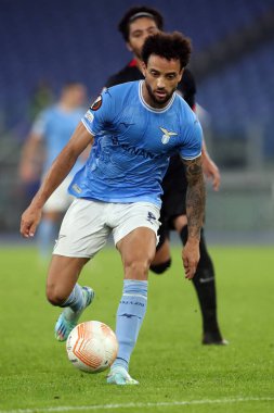 Roma, İtalya 27.10.2022: Lazio 'lu Anderson Uefa Avrupa Ligi 2022-2023, F Grubu - SS Lazio FC Midtjylland arasındaki futbol karşılaşması sırasında İtalya' nın başkenti Roma 'daki Olimpiyat Stadyumu' nda gerçekleşti..
