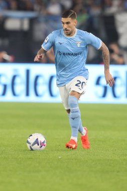 Roma, İtalya 30.10.2022: Lazio 'lu Zaccagni İtalya Futbol Şampiyonası Serisi A 2022-2023, İtalya' nın başkenti Roma 'da bulunan Olimpiyat Stadyumu' nda SS Lazio ile Salernitana Calcio arasında oynanan karşılaşma..