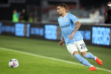 Roma, İtalya 30.10.2022: Lazio 'lu Zaccagni İtalya Futbol Şampiyonası Serisi A 2022-2023, İtalya' nın başkenti Roma 'da bulunan Olimpiyat Stadyumu' nda SS Lazio ile Salernitana Calcio arasında oynanan karşılaşma..