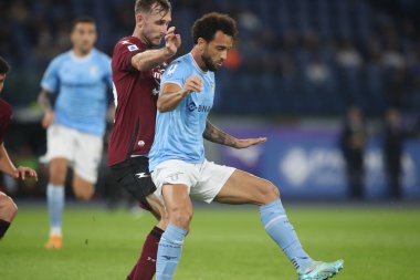 Roma, İtalya 30.10.2022: Lazio 'lu Anderson İtalya Futbol Şampiyonası Serie A 2022-2023, İtalya' daki Olimpiyat Stadyumu 'nda SS Lazio ile Salernitana Calcio arasında oynanan karşılaşma..