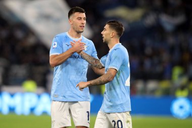 Roma, İtalya 30.10.2022: Lazio 'lu Zaccagni 1-0 gol attı ve İtalya' nın başkenti Roma 'daki Olimpiyat Stadyumu' nda SS Lazio ile Salernitana Calcio arasında oynanan 2022-2023 sezonunda İtalya Futbol Şampiyonası 'nı kutladı..