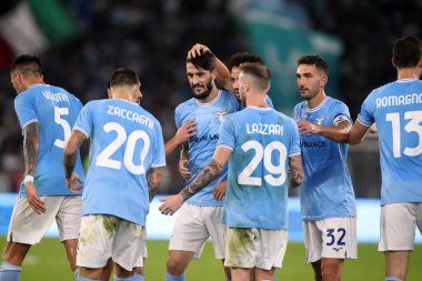 Roma, İtalya 30.10.2022: Lazio 'lu Zaccagni 1-0 gol attı ve İtalya' nın başkenti Roma 'daki Olimpiyat Stadyumu' nda SS Lazio ile Salernitana Calcio arasında oynanan 2022-2023 sezonunda İtalya Futbol Şampiyonası 'nı kutladı..