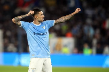 Roma, İtalya 30.10.2022: Lazio 'lu Zaccagni 1-0 gol attı ve İtalya' nın başkenti Roma 'daki Olimpiyat Stadyumu' nda SS Lazio ile Salernitana Calcio arasında oynanan 2022-2023 sezonunda İtalya Futbol Şampiyonası 'nı kutladı..