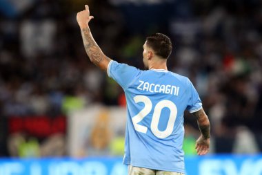 Roma, İtalya 30.10.2022: Lazio 'lu Zaccagni 1-0 gol attı ve İtalya' nın başkenti Roma 'daki Olimpiyat Stadyumu' nda SS Lazio ile Salernitana Calcio arasında oynanan 2022-2023 sezonunda İtalya Futbol Şampiyonası 'nı kutladı..