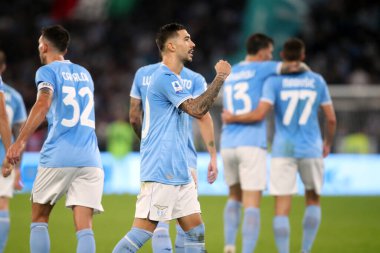 Roma, İtalya 30.10.2022: Lazio 'lu Zaccagni 1-0 gol attı ve İtalya' nın başkenti Roma 'daki Olimpiyat Stadyumu' nda SS Lazio ile Salernitana Calcio arasında oynanan 2022-2023 sezonunda İtalya Futbol Şampiyonası 'nı kutladı..