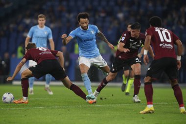 Roma, İtalya 30.10.2022: Lazio 'lu Anderson İtalya Futbol Şampiyonası Serie A 2022-2023, İtalya' daki Olimpiyat Stadyumu 'nda SS Lazio ile Salernitana Calcio arasında oynanan karşılaşma..