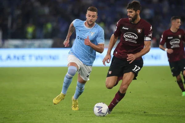 Roma, İtalya 30.10.2022: İtalya Futbol Şampiyonası Serie A 2022-2023, İtalya Olimpiyat Stadyumu 'nda SS Lazio ve Salernitana Calcio arasında oynanan karşılaşma..