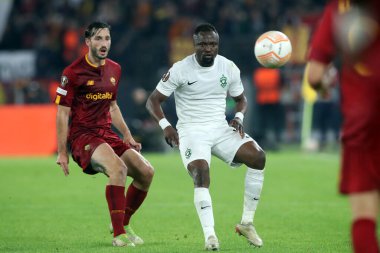 Roma, İtalya 03.11.2022: Avrupa Uefa Ligi 2022-2023 C Grubu, 6. gün, Roma 'daki Olimpiyat Stadyumu' nda AS Roman Ludogorets ile Ludogoretler arasında oynanan futbol maçı.