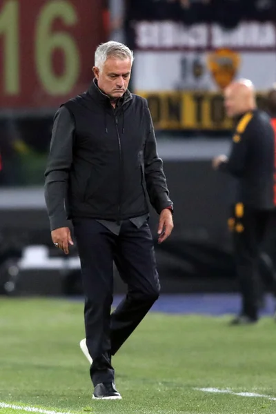 Roma Italia 2022 Jose Mourinho Entrenador Gerente Roma Acción Durante —  Fotos de Stock