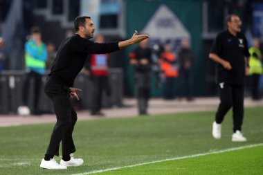 Roma, İtalya 10.11.2022: Giovannni Stroppa Teknik Direktörü (Monza) İtalya Şampiyonası Serie A, futbol maçı sırasında, 14 gün sonra, 10 Kasım 2022 'de Roma' da Stadio Olimpico 'da SS Lazio ile Monza arasındaki maçta görev aldı..