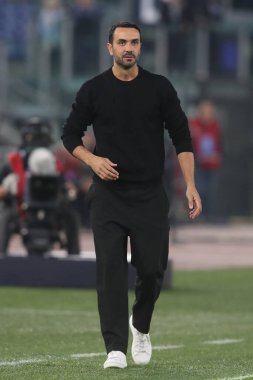 Roma, İtalya 10.11.2022: Giovannni Stroppa Teknik Direktörü (Monza) İtalya Şampiyonası Serie A, futbol maçı sırasında, 14 gün sonra, 10 Kasım 2022 'de Roma' da Stadio Olimpico 'da SS Lazio ile Monza arasındaki maçta görev aldı..