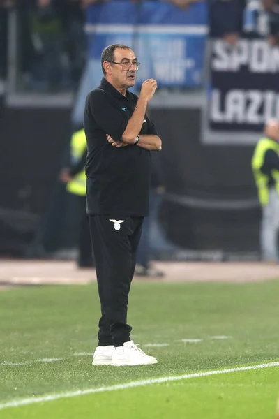 Roma Italia 2022 Maurizio Sarri Entrenador Gerente Lazio Acción Durante —  Fotos de Stock