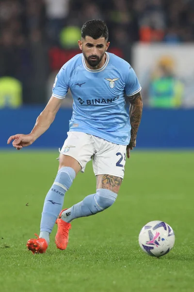 Roma, İtalya 10.11.2022: Elseid Hysaj (Lazio) İtalya Şampiyonası Serie A, futbol maçı sırasında 10 Kasım 2022 tarihinde Roma 'da oynanan Stadio Olimpico' da SS Lazio Monza 'ya karşı 14..