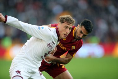 Roma, İtalya 13.11.2022: İtalya 'nın başkenti Roma' daki Stadio Olimpico 'da AS Romanlar ve FC Torino arasında oynanan Serie A karşılaşması sırasında.