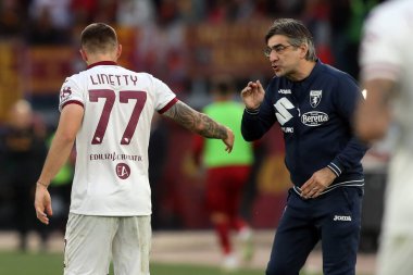 Roma, İtalya 13.11.2022: Torino 'dan Linetty Karol 0-1' lik golü attı ve AS Roman ve FC Torino arasında İtalya 'nın Stadio Olimpico kentinde oynanan Serie A karşılaşmasını kutluyor..