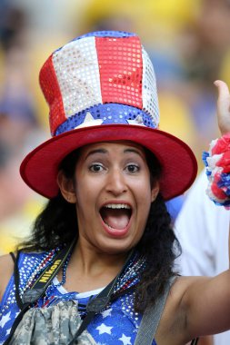 30.06.2014. RECIFE, BRAZIL: Recife 'de oynanan' Arena Pernanbuco 'da Kostarica taraftarlarının Rengi, Brezilya 2014 Dünya Kupası, 16..