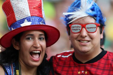 30.06.2014. RECIFE, BRAZIL: Recife 'de oynanan' Arena Pernanbuco 'da Kostarica taraftarlarının Rengi, Brezilya 2014 Dünya Kupası, 16..