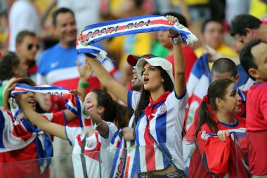 30.06.2014. RECIFE, BRAZIL: Recife 'de oynanan' Arena Pernanbuco 'da Kostarica taraftarlarının Rengi, Brezilya 2014 Dünya Kupası, 16..