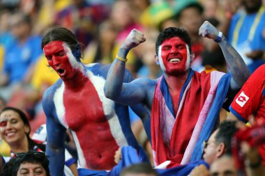 30.06.2014. RECIFE, BRAZIL: Recife 'de oynanan' Arena Pernanbuco 'da Kostarica taraftarlarının Rengi, Brezilya 2014 Dünya Kupası, 16..