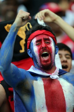 30.06.2014. RECIFE, BRAZIL: Recife 'de oynanan' Arena Pernanbuco 'da Kostarica taraftarlarının Rengi, Brezilya 2014 Dünya Kupası, 16..