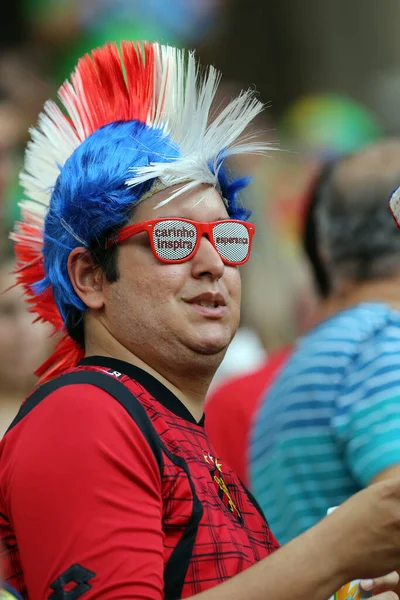 2014 Recife Brazil Color Costarica Fans Stands Fifa World Cup — 图库照片