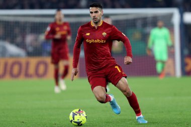 Rome, Italy 15.01.2023: Mehmet Celik (AS ROMA) in action during the Serie A football match between AS Roma and AC Fiorentina  at Stadio Olimpico on January 15, 2023 in Rome, Italy.