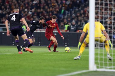 Rome, Italy 15.01.2023:  in action during the Serie A football match between AS Roma and AC Fiorentina  at Stadio Olimpico on January 15, 2023 in Rome, Italy.