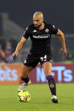 Rome, Italy 15.01.2023: Amrabat (Fiorentina) in action during the Serie A football match between AS Roma and AC Fiorentina  at Stadio Olimpico on January 15, 2023 in Rome, Italy.