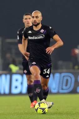 Rome, Italy 15.01.2023:  Amrabat (Fiorentina) in action during the Serie A football match between AS Roma and AC Fiorentina  at Stadio Olimpico on January 15, 2023 in Rome, Italy.