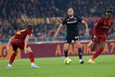 Rome, Italy 15.01.2023: Amrabat (Fiorentina) in action during the Serie A football match between AS Roma and AC Fiorentina  at Stadio Olimpico on January 15, 2023 in Rome, Italy.