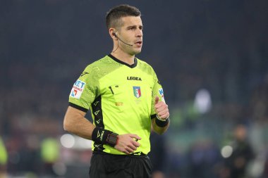Rome, Italy 15.01.2023: Referee Antonio Gina in action during the Serie A football match between AS Roma and AC Fiorentina  at Stadio Olimpico on January 15, 2023 in Rome, Italy.