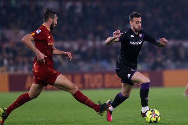 Rome, Italy 15.01.2023: Bryan Cristante, Castrovilli (Fiorentina) in action during the Serie A football match between AS Roma and AC Fiorentina  at Stadio Olimpico on January 15, 2023 in Rome, Italy.