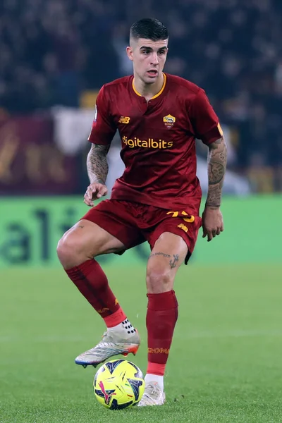 Rome, Italy 15.01.2023: Gianluca Mancini (AS ROMA)  in action during the Serie A football match between AS Roma and AC Fiorentina  at Stadio Olimpico on January 15, 2023 in Rome, Italy.