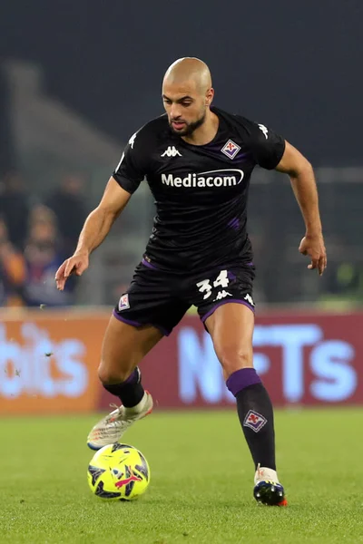 Rome, Italy 15.01.2023: Amrabat (Fiorentina) in action during the Serie A football match between AS Roma and AC Fiorentina  at Stadio Olimpico on January 15, 2023 in Rome, Italy.