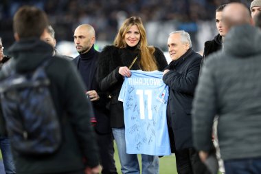 Rome, Italy 19.01.2023: Sinisa Mihajlovic's family at the stadium before  the Freccia Rossa Italy Cup match between SS Lazio and Bologna  at Stadio Olimpico on January 19, 2023 in Rome, Italy.