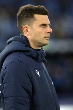 Rome, Italy 19.01.2023: Thiago Motta coach manager during  the Freccia Rossa Italy Cup match between SS Lazio and Bologna  at Stadio Olimpico on January 19, 2023 in Rome, Italy.