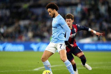 Rome, Italy 19.01.2023: Felipe Anderson (Lazio), Sosa (bologna) in action during  the Freccia Rossa Italy Cup match between SS Lazio and Bologna  at Stadio Olimpico on January 19, 2023 in Rome, Italy.