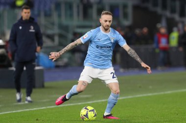 Rome, Italy 19.01.2023:  Manuel Lazzari (Lazio) in action during  the Freccia Rossa Italy Cup match between SS Lazio and Bologna  at Stadio Olimpico on January 19, 2023 in Rome, Italy.