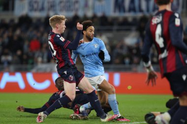 Rome, Italy 19.01.2023: Felipe Anderson (Lazio) score the goal and celebrates during  the Freccia Rossa Italy Cup match between SS Lazio and Bologna  at Stadio Olimpico on January 19, 2023 in Rome, Italy.