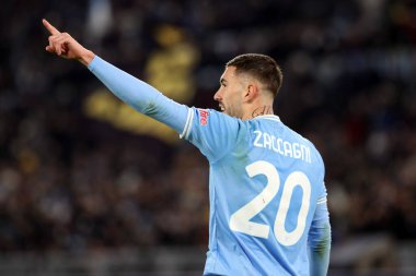 Rome, Italy 24.01.2023:  Mattia Zaccagni (Lazio) score the goal and celebrate with the team during the Serie A match day 19 between SS Lazio and AC Milan at Stadio Olimpico on January 24, 2023 in Rome, Italy.