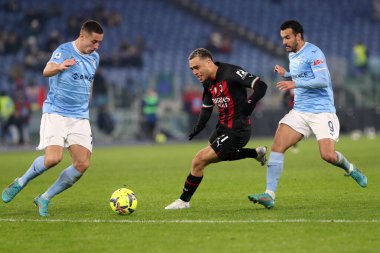 Rome, Italy 24.01.2023: Adam Marusic (Lazio), Sergio Dest (Milan) in action during the Serie A match day 19 between SS Lazio and AC Milan at Stadio Olimpico on January 24, 2023 in Rome, Italy.