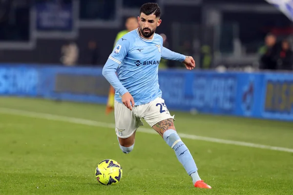 Rome, Italy 24.01.2023:  Elseid Hysaj (Lazio) in action during the Serie A match day 19 between SS Lazio and AC Milan at Stadio Olimpico on January 24, 2023 in Rome, Italy.