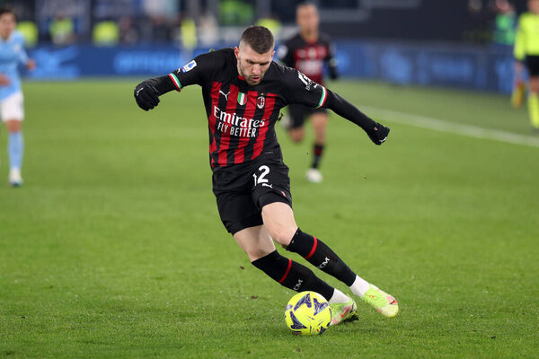 Rome, Italy 24.01.2023:  Rebic (Milan) in action during the Serie A match day 19 between SS Lazio and AC Milan at Stadio Olimpico on January 24, 2023 in Rome, Italy.