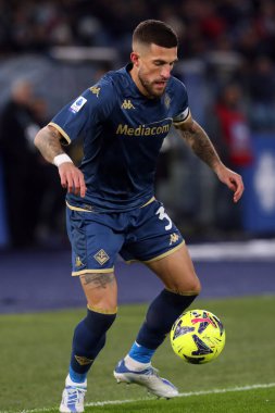 Rome, Italy 29.1.2023: Biraghi (Fiorentina)  in action during the Serie A football match, day 20, between SS Lazio vs Acf Fiorentina at Stadio Olimpico on January 29, 2023 in Rome, Italy.