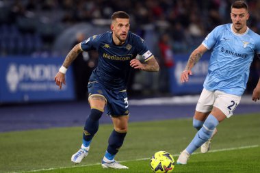 Rome, Italy 29.1.2023: Biraghi (Fiorentina), Milinkovic Savic (Lazio) in action during the Serie A football match, day 20, between SS Lazio vs Acf Fiorentina at Stadio Olimpico on January 29, 2023 in Rome, Italy.