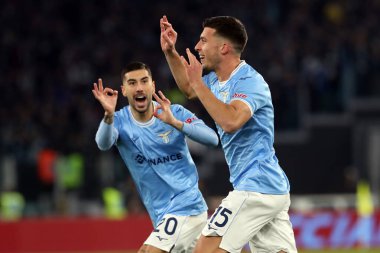 Rome, Italy 29.1.2023: Nicolo Casale (Lazio) score the goal and celebrate during the Serie A football match, day 20, between SS Lazio vs Acf Fiorentina at Stadio Olimpico on January 29, 2023 in Rome, Italy.